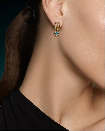David Yurman Mercer earrings on a model.