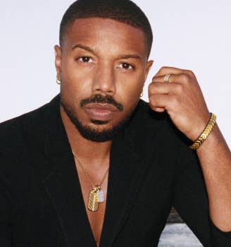 Michael B. Jordan wearing Chevron jewelry